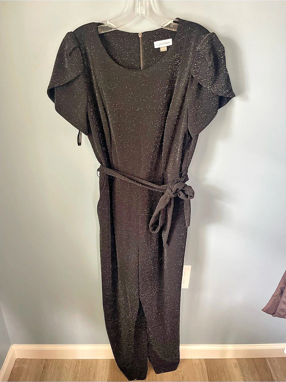 Calvin Klein Black Wide-Leg Jumpsuit Size 12 Like New